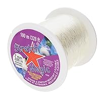 Stretch Magic Bead & Jewelry Cord - Strong & Stretchy, Easy to Knot - Clear Color - 0.7mm diameter - 100-meter (328 ft) spool - Elastic String for making beaded jewelry