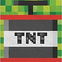 TNT' Multicolor Pixel Party Beverage Paper Napkins (5