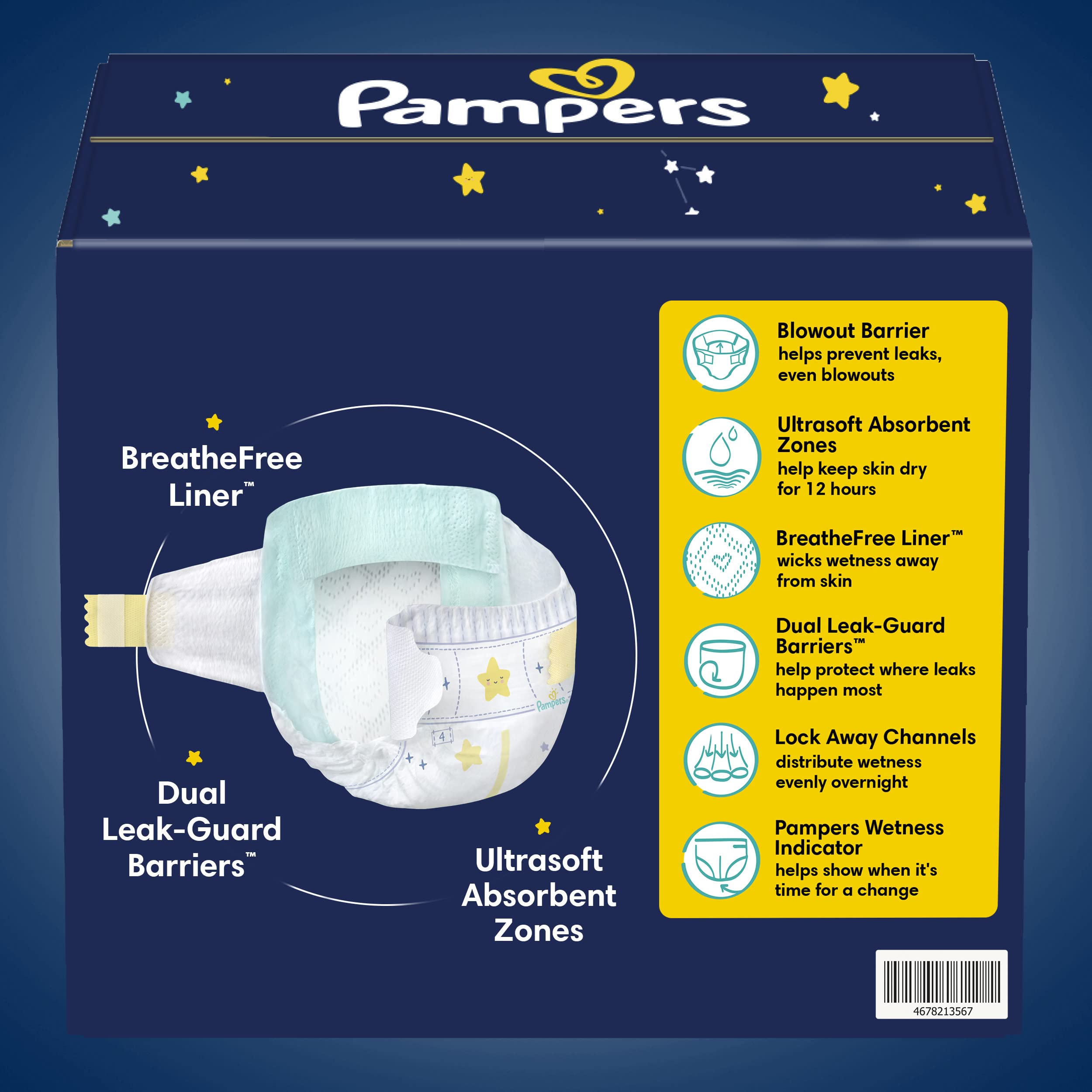 Diapers Size 5, 88 Count - Pampers Swaddlers Overnights Disposable Baby Diapers, Enormous Pack (Packaging & Prints May Vary)
