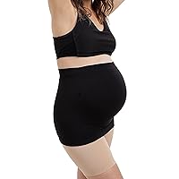 Maternity Belly Band, Pregnancy Support for Back and Belly, Various Sizing, Moisture Wicking, Strapless - Black 12-16(L)