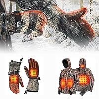 KEMIMOTO Camo Hunting Heated Gloves and Jacket for Men for Hunting