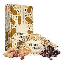 NuGo Fiber d'Lish Peanut Chocolate Chip, 12g High Fiber, Vegan, 160 Calories, 16 Count