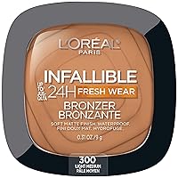 Infallible Up to 24H Fresh Wear Soft Matte Longwear Bronzer. Waterproof, heatproof, Transfer, humidity and sweatproof, Light Medium, 0.31 oz