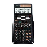 Sharp EL-531TGBBW 12-Digit Scientific/Engineering Calculator with Protective Hard Cover, Battery and Solar Hybrid Powered LCD Display, Great for Students and Professionals, Black,Black and White