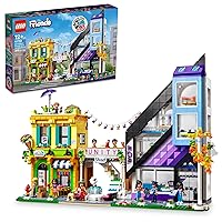 LEGO Friends Downtown Flower and Design Stores 41732, Buildable Toy Set with Apartment and Shops, Model to Customize, Decorate & Display, Incl. 9 Characters, for Ages 12 Plus