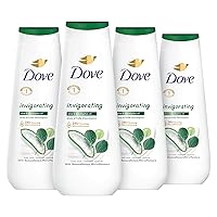 Dove Body Wash Invigorating With Aloe & Eucalyptus 4 Count For Dry Skin Refreshes and Invigorates Skin 20 oz