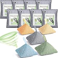 13 Pack Nature Fresh Bamboo Charcoal Air Purifying Bags Activated Odor Absorber, Home Moisture Absorbers And Deodorizer, Strong Odor Eliminator Smell Car Air Fresheners Musty Basement Pet Room Closet,