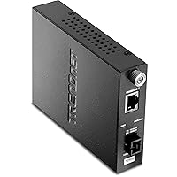TRENDnet Intelligent 1000Base-T to 1000Base-LX Dual Wavelength Single Mode SC Fiber Media Converter (10km/6.2miles) Fiber to Ethernet Converter, Fiber Port, RJ-45, Lifetime Protection, TFC-1000S10D3