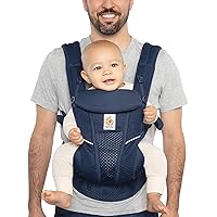 Ergobaby All Carry Positions Breathable Mesh Baby Carrier with Enhanced Lumbar Support & Airflow (7-45 Lb), Omni Breeze, Midnight Blue