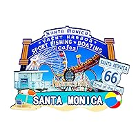 U.S. Santa Monica Wooden Magnet 3D Fridge Magnets Travel Collectible Souvenirs Decorations Handmade Crafts