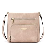 Women Wallet Crossbody Bag Purse for Women Multi Pockets Vegan Leather Handbags Travel Designer Vintage Ladies Shoulder Bags Light Brown