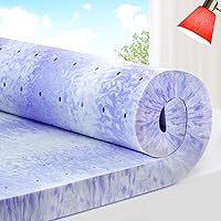 ELEMUSE 2 Inch Ventilated Design Memory Foam King Mattress Topper,Cooling Gel Infused Swirl Foam Pad for Pressure Relief Back Pain,Bed Topper for Body Support, CertiPUR-US Certified