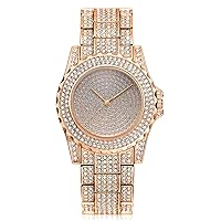 Luxury Full Diamond Women Watch Rhinestone Stainless Steel Band Bracelet Wristwatch for Ladies