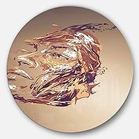 Designart Chocolate Woman-Abstract Portrait Disc MT7434-C23-Disc of 23 inch, 23 x 23, Brown