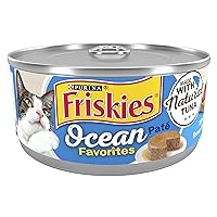 Purina Friskies Wet Cat Food Pate Ocean Favorites With Natural Tuna, Brown Rice and Peas - (Pack of 24) 5.5 oz. Cans
