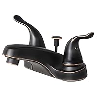 Laguna Brass 2024TB Two Handle Centerset Lavatory Faucet with Pop-Up Drain, Oil Rubbed Bronze Finish