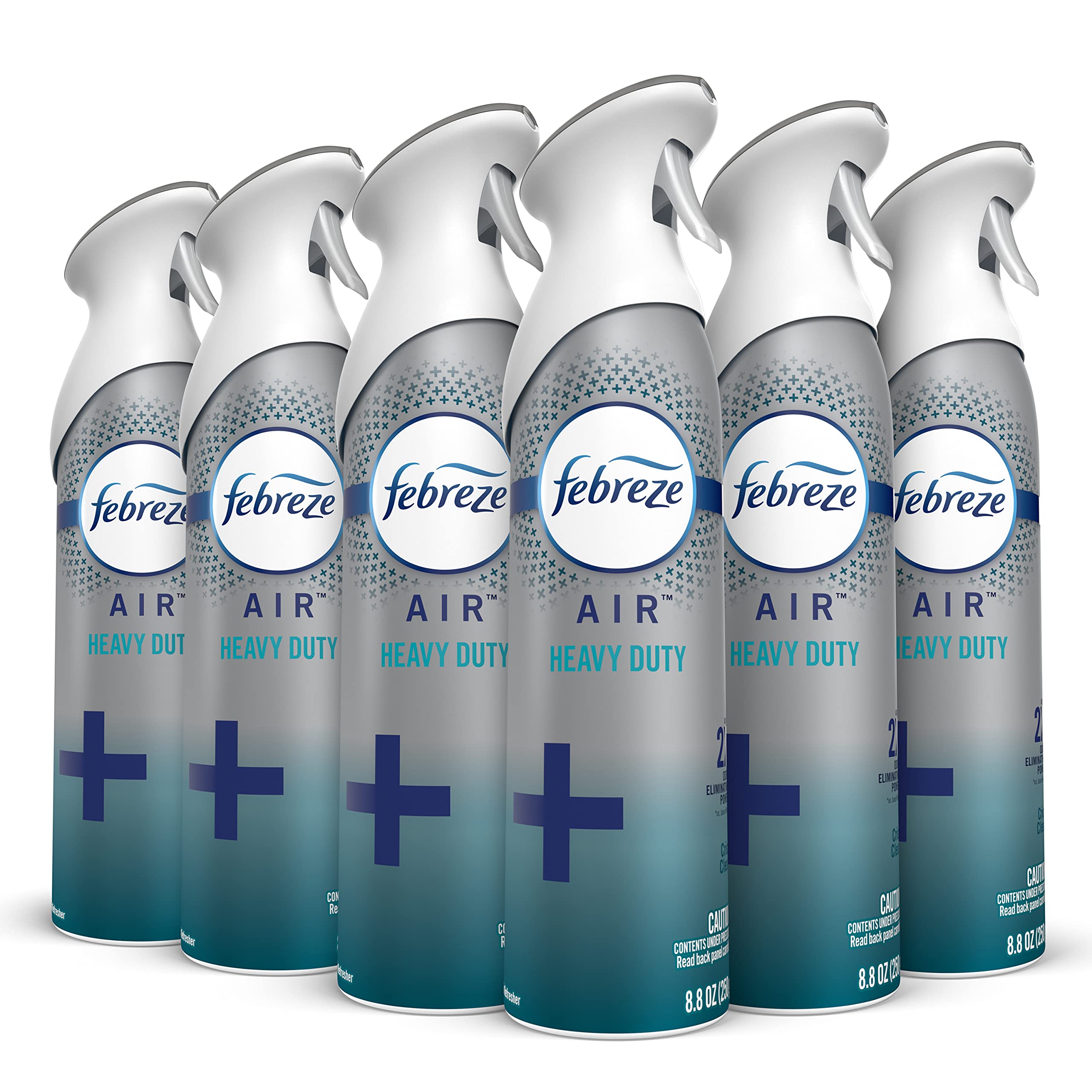 Febreze Air Freshener Heavy Duty Spray, Odor Fighter, Crisp Clean, 8.8 oz (Pack of 6)