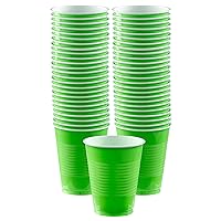 Kiwi Green Plastic Cups (18 oz.) 50 Count - Stackable, Heavy-Duty & Eco-Friendly Party Drinkware, Vibrant Color & Ultimate Durability