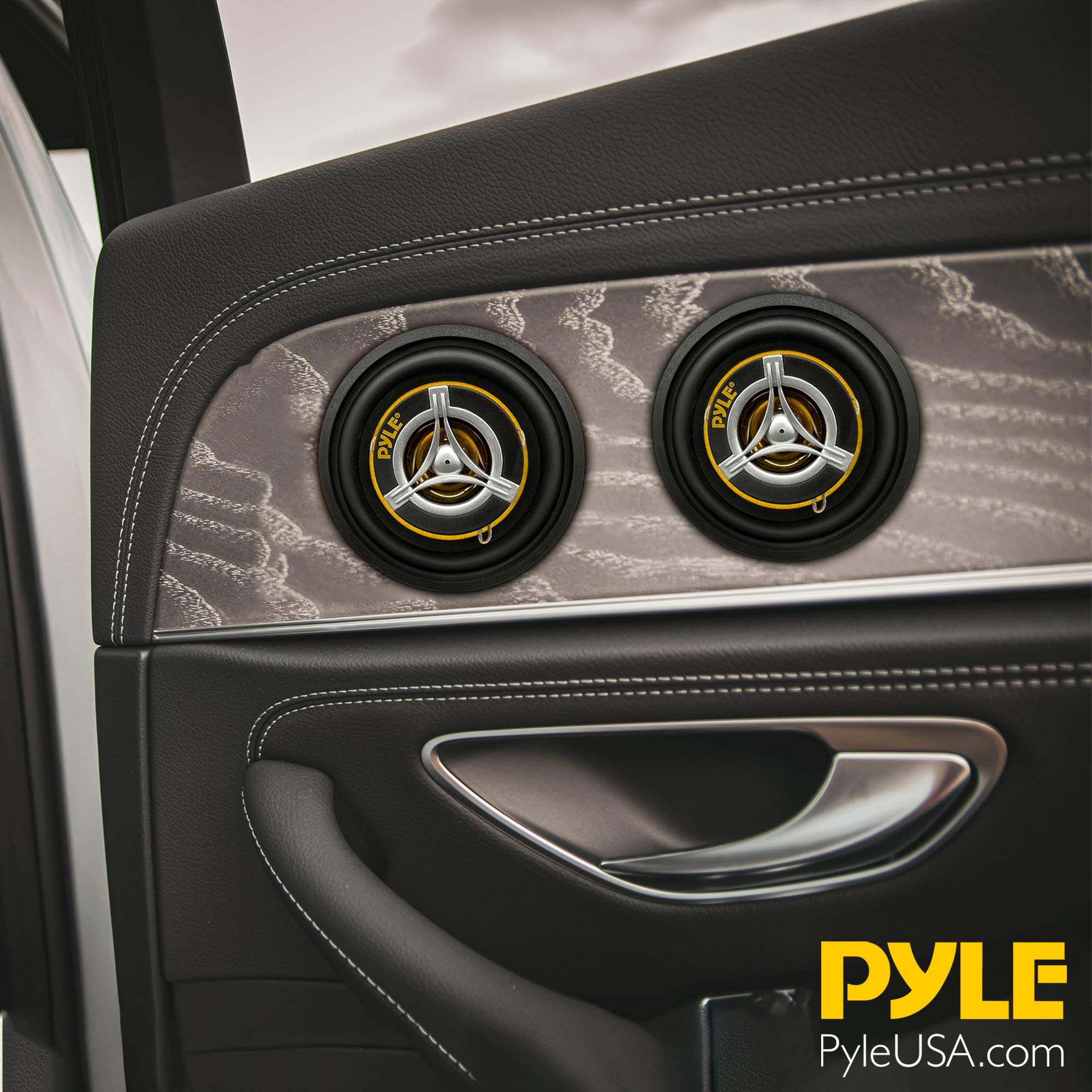 Pyle Car Two Way Speaker System - Pro 3.5 Inch 120 Watt 4 Ohm Mid Tweeter Component Audio Sound Speakers For Car Stereo w/ 20 Oz Magnet Structure, 1.65” Mount Depth Fits Standard OEM - Pyle PLG3.2