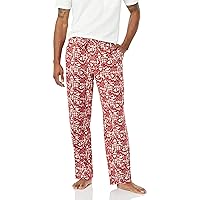 Amazon Essentials Men's Flannel Pajama Pant (Available in Big & Tall), Red Mono Santa, XX-Large