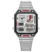 Citizen Men's Star Wars Vintage Ana-Digi Quartz Stainless Steel Watch, Rectangular