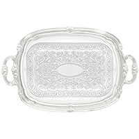 Winco CMT-1912 Oblong Tray with Integrated Handle, Chrome,Medium