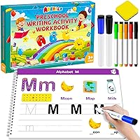 Handwriting Practice Book for Kids, Toddler Preschool Learning Activity for 3 4 5 Year Old, Kindergarten Educational Toys, Montessori Toys Learn Number Letters/ Shapes/ Animal/ Sight Words Workbook