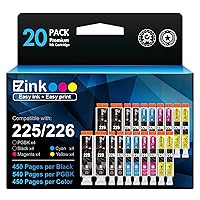 E-Z Ink (TM) Compatible Ink Cartridge Replacement for Canon PGI-225 CLI-226 PGI225 CLI226 to use with MG6220 MG6120 MG5320 MX882 MX892 (4 Large Black, 4 Cyan, 4 Magenta, 4 Yellow, 4 Small Black)20Pack