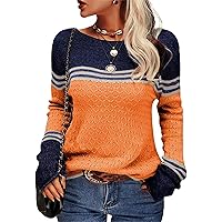 Women Autumn Crew Neck Long Sleeve Knit Pullover Sweater Slim Fit Winter Tops