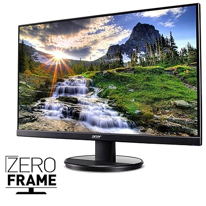 Acer 27.0” 1920 x 1080 VA Zero-Frame Office Home Computer Monitor - AMD FreeSync - 75Hz Refresh - 1ms VRB - Low Blue Light Filter - Tilt and VESA Compatible - HDMI Port 1.4 & VGA Port KB272HL Hbi