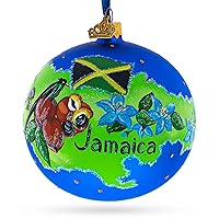 Jamaica Island Glass Ball Christmas Ornament 4 Inches