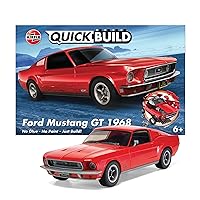 Airfix J6035 Quickbuild Plastic Model Car Kits - Ford Mustang GT 1968 - Easy Assembly Snap Together Model Kit, Classic Car for Adults & Kids to Build, Model Sports Car, Building Toys Set