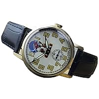 Pobeda Zim Watch Mens Wrist Watch Soviet Watch Custom Classic USSR Rare Gift (Classic Black Strap)
