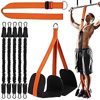 TOBWOLF Pull Up Assistance Bands, 50lbs - 260lbs Heavy Duty Pull up Assist Band System with Feet/Knee Rest, Adjustable Anti Snap Pull Up Resistance Bands for Chin Up, Powerlifting, Strength Training
