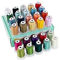 New brothread 30 Colors Polyester Embroidery Machine Thread Kit 500M (550Y) Each Spool - Colors Compatible with Janome and Robison-Anton Colors - Assortment 2