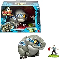 ​Jurassic World Bite Club Collectible Figure, Velociraptor 'Blue' Chubby Stylized Dinosaur Approx 4-Inch Figure with Accessory​
