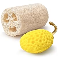 Loofah and Sponge - Exfoliating Scrubber for Body Care in Bath Spa Shower, Remove Dead Skin, Great for Bathing and Scrubbing, Bathroom Necessity for Men and Women