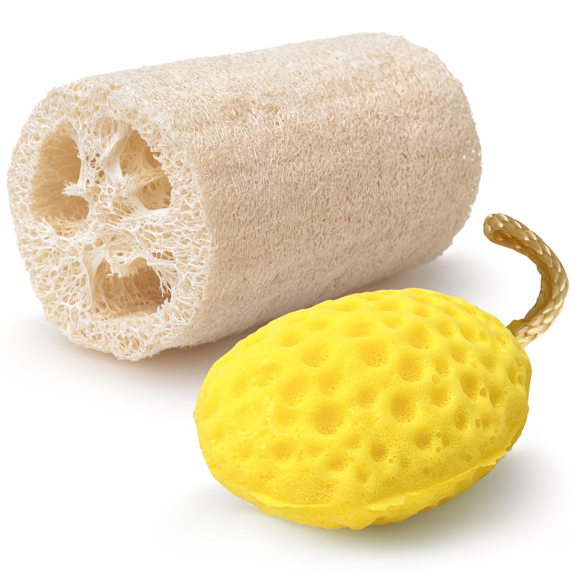 Serenelife Loofah and Sponge - Exfoliating Scrubber for Body Care in Bath Spa Shower, Remove Dead Skin, Great for Bathing and Scrubbing, Bathroom Necessity for Men and Women