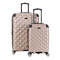 Kenneth Cole REACTION Diamond Tower Collection Lightweight Hardside Expandable 8-Wheel Spinner Travel Luggage, Rose Champagne, 2-Piece Set (20