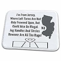 3dRose Image of Quote Im from New Jersey Where Left Turns... - Bathroom Bath Rug Mats (rug-322092-1)