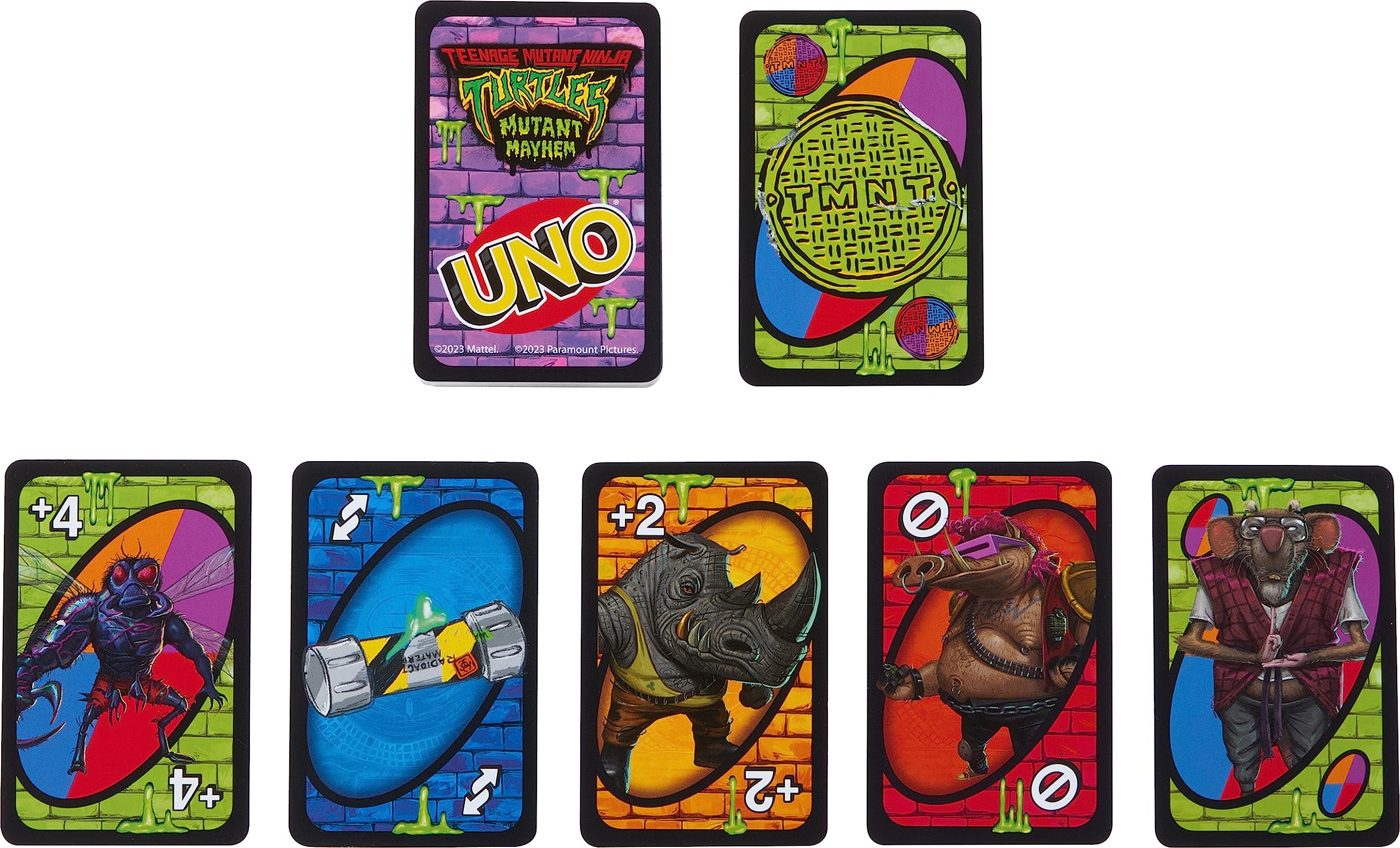 UNO Teenage Mutant Ninja Turtles Mutant Mayhem Card Game for Family Night, Travel & Camping