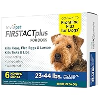 FirstAct Plus Flea Treatment for Dogs, Medium Dogs 23-44 lbs, 6 Doses, Same Active Ingredients as Frontline Plus Flea and Tick Prevention for Dogs