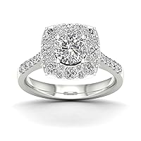 14K White Gold 1 3/4ct TDW Diamond Halo Engagement Ring (H-I, I2)