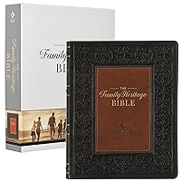 NLT Family Heritage Bible, Large Print Family Heirloom Devotional Bible for Study, New Living Translation Holy Bible Vegan Leather Flexible Cover, Additional Interactive Content, Dark Olive/Brown