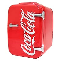 Cooluli Retro Coca-Cola Mini Fridge for Bedroom - Car, Office Desk & College Dorm Room - 4L/6 Can 12V Portable Cooler & Warmer for Food, Drinks & Skincare - AC/DC and Exclusive USB Option (Coke, Red)