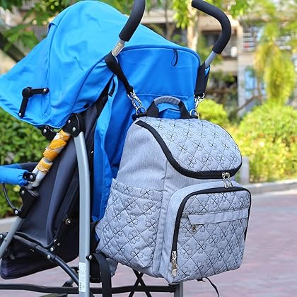 Diaper Bag Backpack With Baby Stroller Straps By HYBLOM, 12 Pockets Organizer