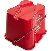 San Jamar Kleen-Pail Pro Sanitizer Pail Cleaning Bucket with Bail Handle for Cleaning, Kitchens, Restaurants, And Janitorial Use, Plastic, 8 Quarts, Red, (Pack of 12)