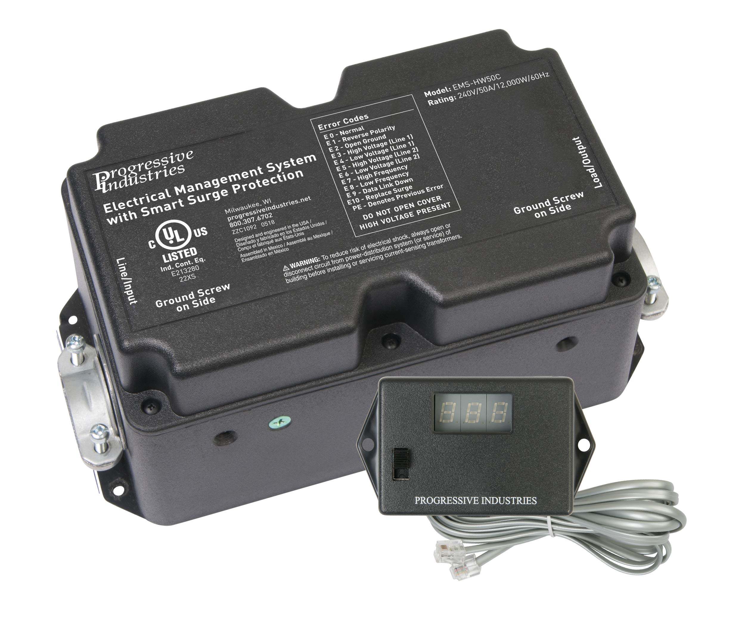 Progressive Industries RV Surge Protector, Available in 30/50 Amp, Portable and Hardwired Options.