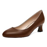 Womens Cute Slip On Round Toe Solid Matte Dating Kitten Low Heel Pumps Shoes 2 Inch