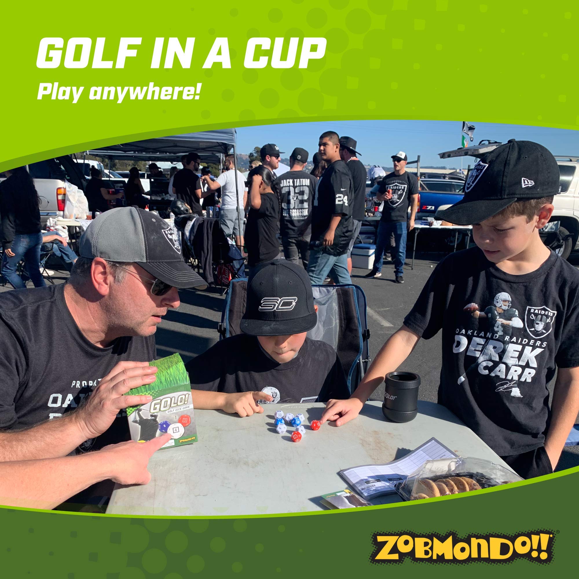 Zobmondo!! GoLo! Golf Dice Game for Families and Kids, Award-Winning Fun Game for Home or Travel, Quick to Learn, For 1+ Players, Ages 6 and Up
